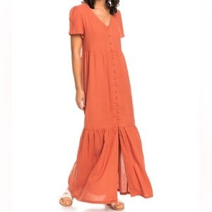 NWT ROXY California Lights Woven Maxi Dress. Size Small. Color: BAKED CLAY.